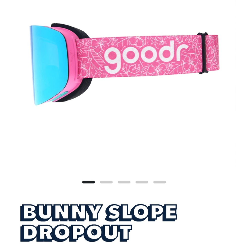 Goodr Pink Ski Goggles with Blue Lens
